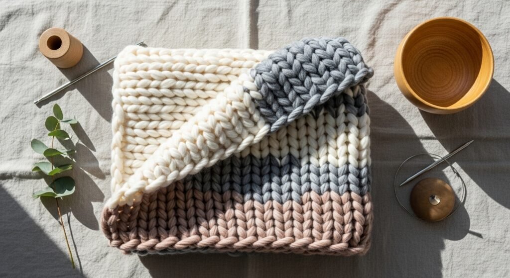 How to Knit a Blanket for Beginners Step by Step for a Thick Cozy and Perfectly Finished Throw