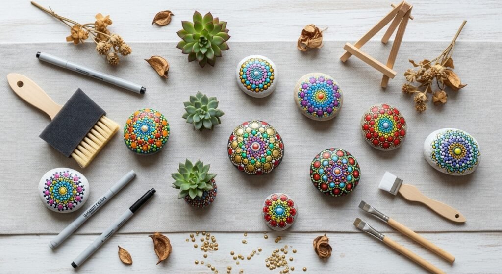 20 Simple Mandala Stone Painting Ideas That Are Intricate Meditative and Stunningly Beautiful to Display