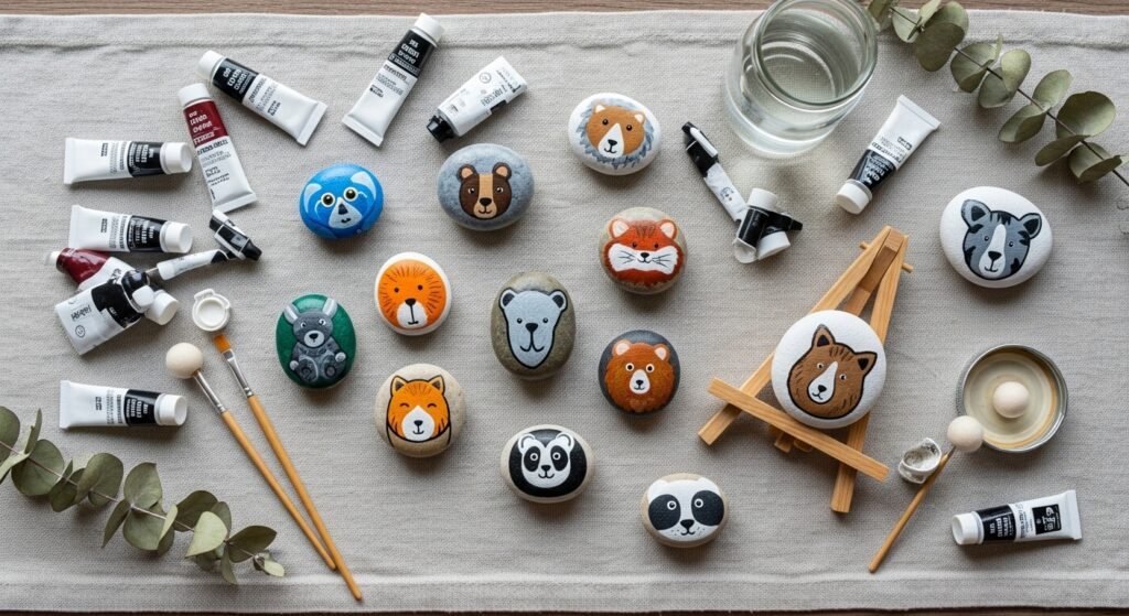 26 Bold Animal Stone Painting Ideas That Are Adorable Detailed and Perfect for Kids and Adults Alike