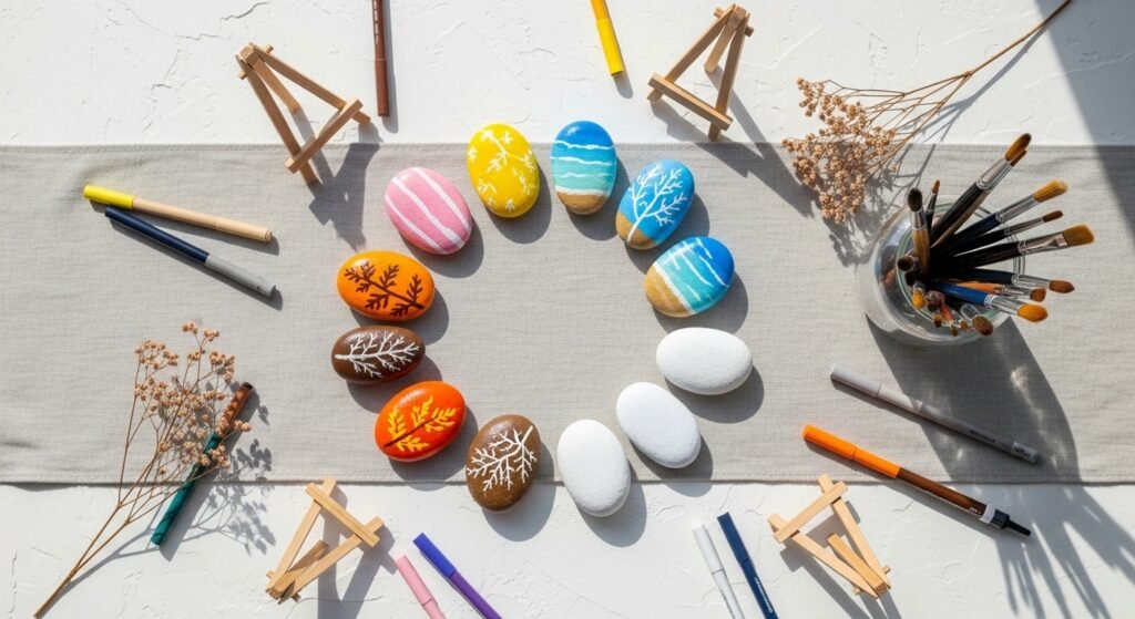30 Unique Seasonal Stone Painting Ideas That Keep Your Decor Fresh Festive and Fun All Year Long